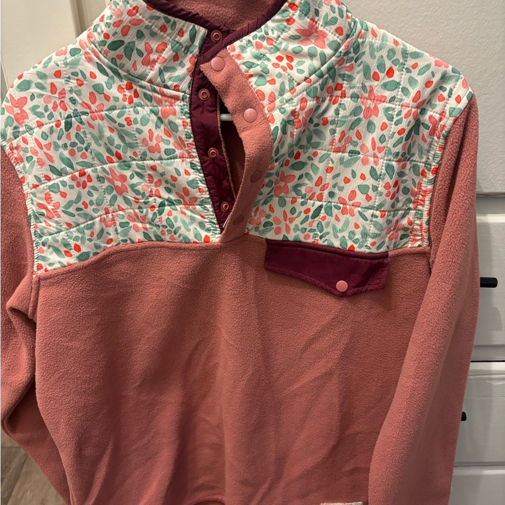 Happy Camp3r Floral Women's Top - Pink and Burgundy - Picture 2 of 2